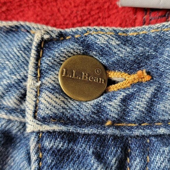LL Bean Double L Red Flannel Lined Jeans Size 12T 30X33 Relaxed Fit High Rise - Picture 6 of 13